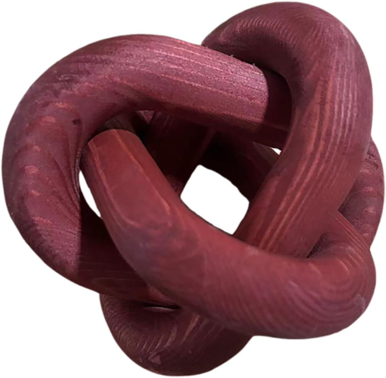 Wood Knot Chain Link Decor - 3 Link Boho Wooden Hand Carved Decorative Wooden Links Knots for Coffee Table Entryway Modern Farmhouse Shelf Decoration