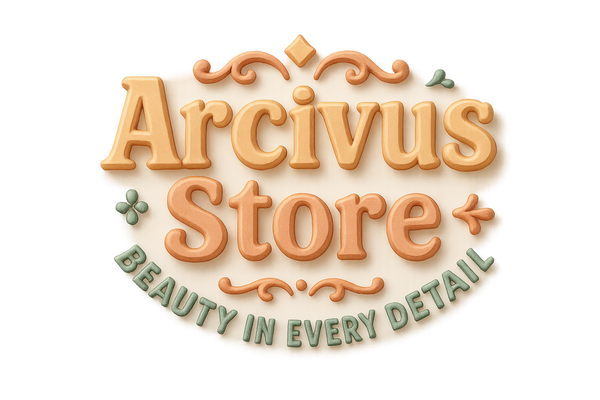 (Arcivus Store)- (Slogan:Beauty in Every Detail) , make logo:Cozy & Friendly , 3D , del backgound